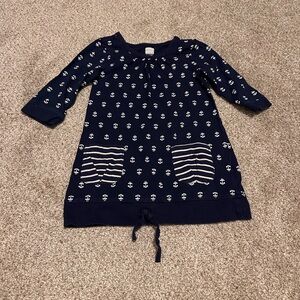 Old Navy Navy Blue Kids Dress with Anchor Pattern